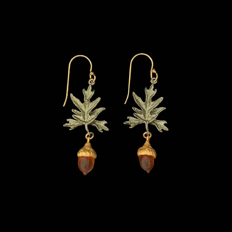 long earrings for women -Pin Oak Earrings - Wire