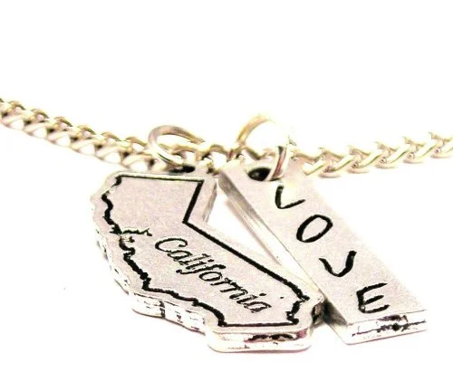 thick chain necklaces for women -California State Love Stick Necklace