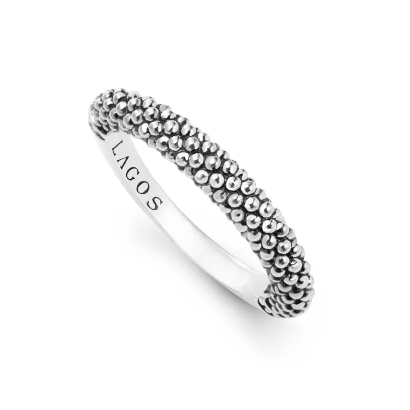 large statement rings for women -Signature Caviar Caviar Stacking Ring