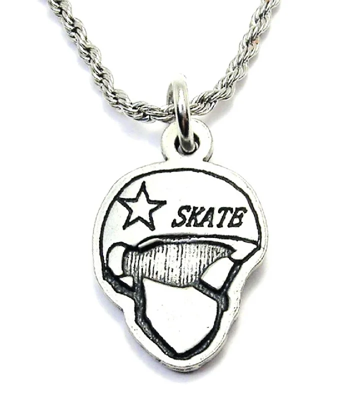 luxury crystal necklaces for women -Skate Helmet Single Charm Necklace