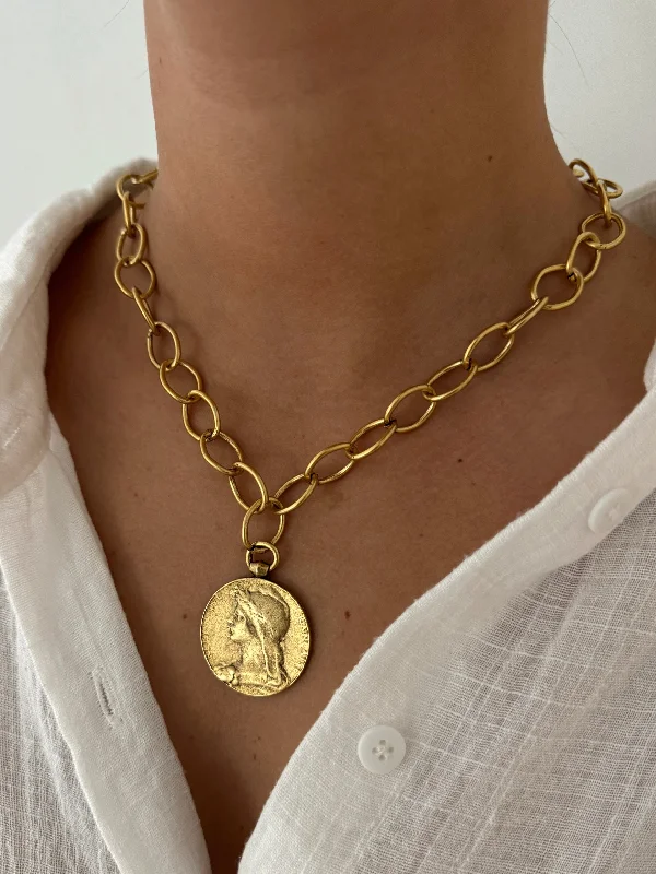 stylish necklaces for women -ATHENS COIN NECKLACE