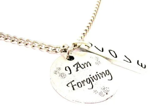 handmade pendant necklaces -I Am Forgiving Love Stick Necklace