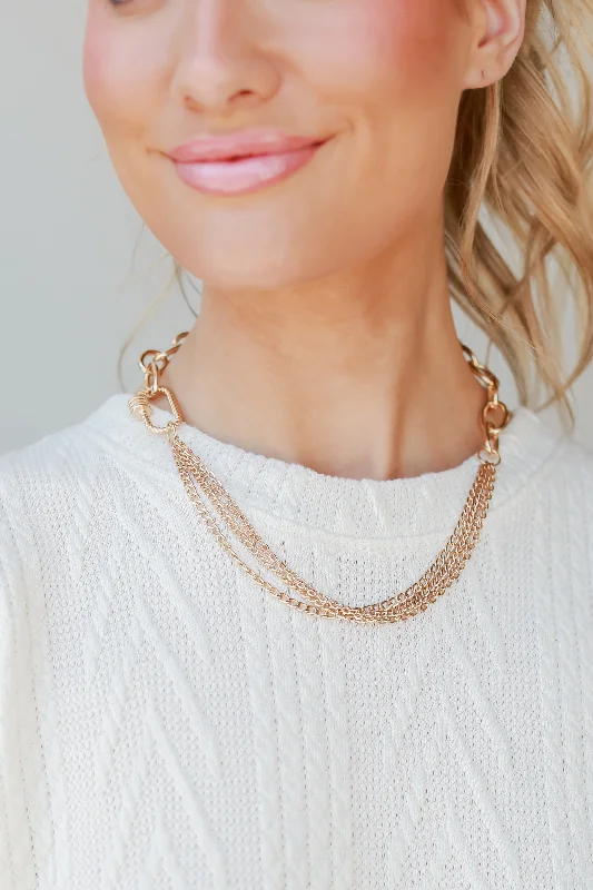 fashion choker necklaces -Dakota Gold Chain Necklace