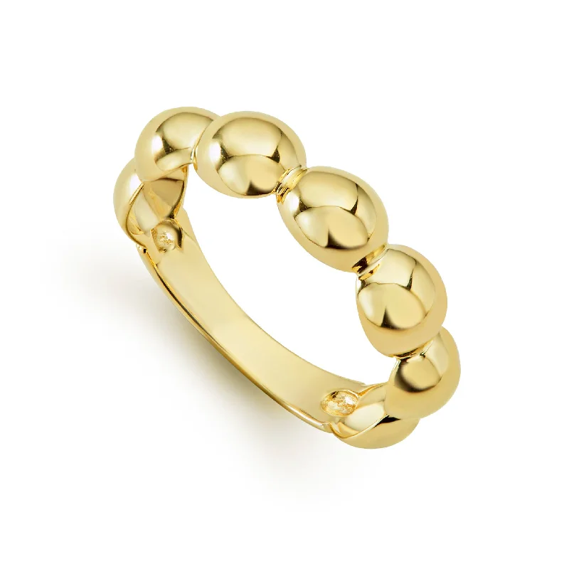 vintage rings for women -Caviar Gold 18K Gold Fluted Ring