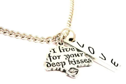 chunky necklaces for women -I Live For Your Deep Kisses Love Stick Necklace