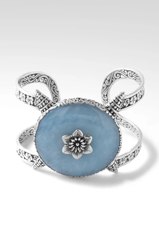 adjustable bracelets for women -Everblooming Elegance Cuff™ in Aquamarine