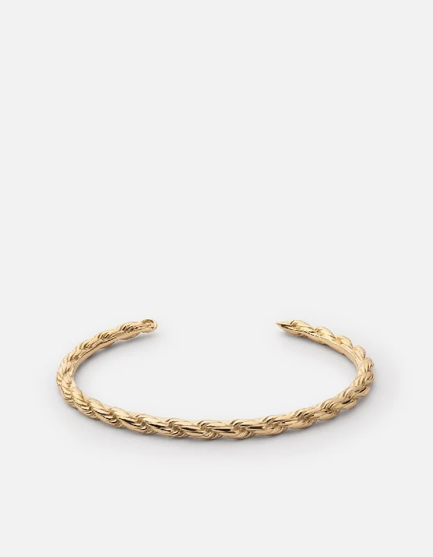 sleek bangles for women -Rope Chain Cuff, Gold Vermeil