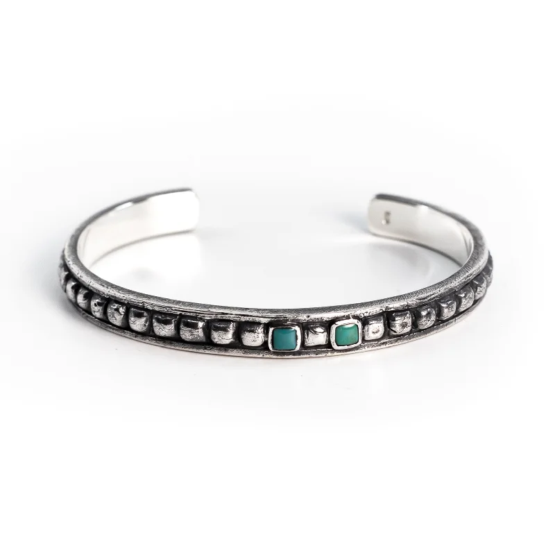 sparkly bangles for women -Turquiose Stone Cuff