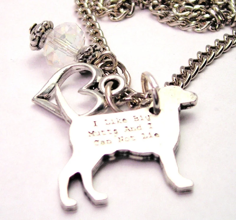 women's gold necklaces -I Like Big Mutts And I Can Not Lie Necklace with Small Heart