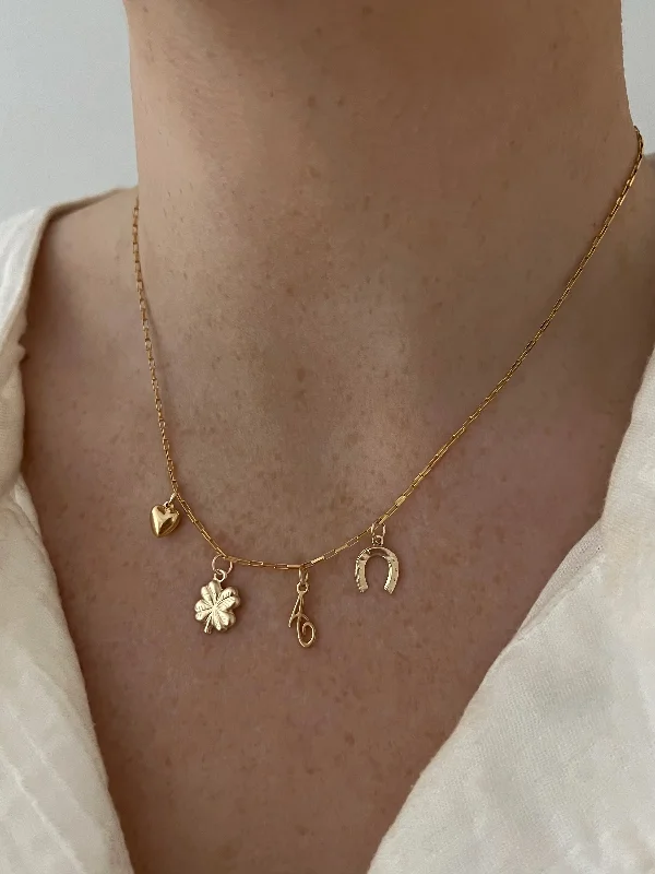 dainty gold necklaces for women -LUCKY CHARMS NECKLACE