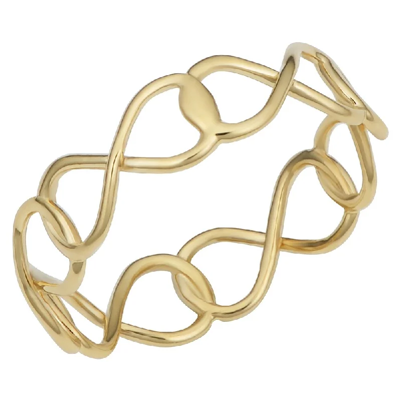 multi-stone rings for women -Fremada Italian 14k Yellow Gold Infinity Ring