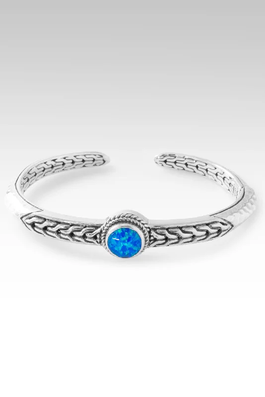 diamond-studded bracelets -Chains Broken Cuff™ in Bali Blue Simulated Opal