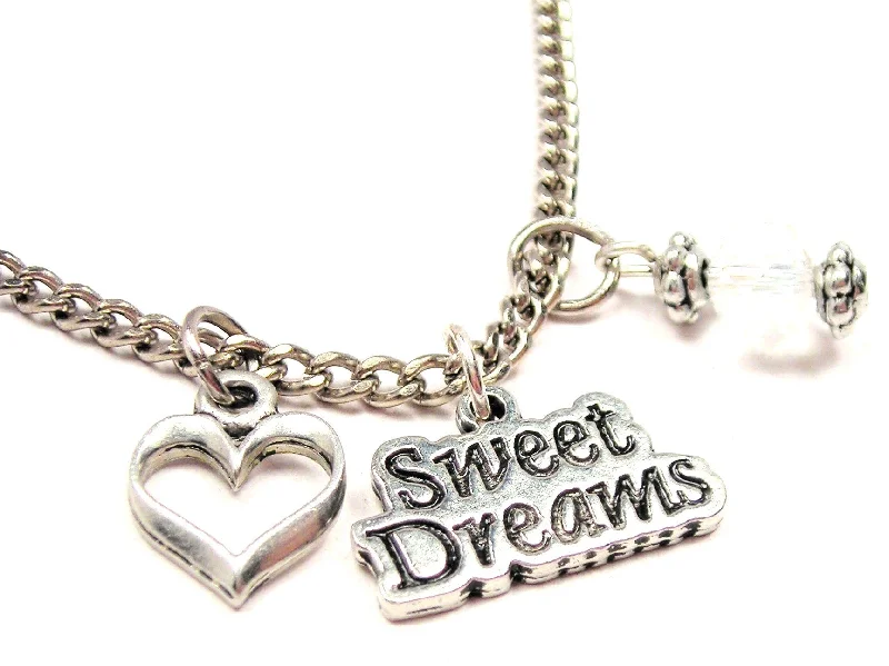 romantic necklaces for women -Sweet Dreams Heart And Crystal Necklace