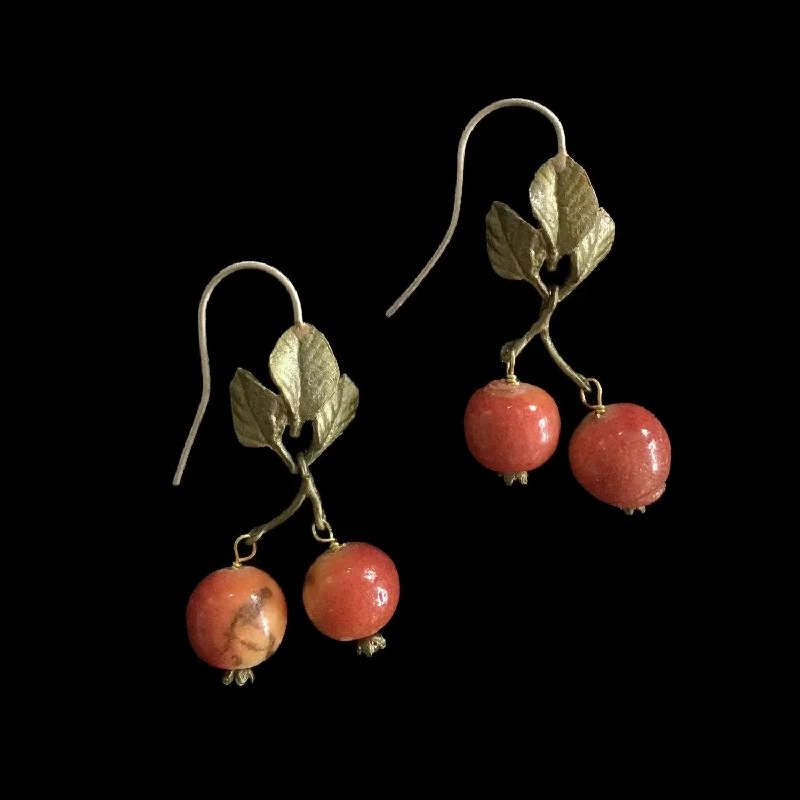 gold dangle earrings -Crab Apple Earring - Wire Drop