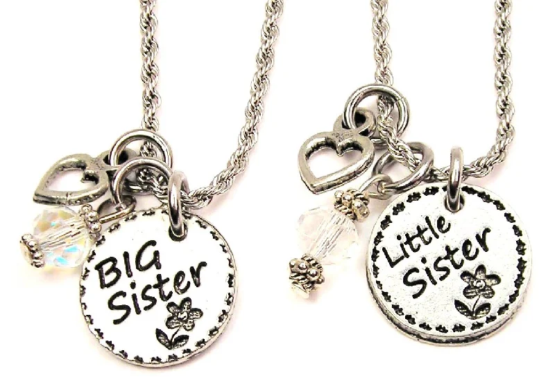 diamond necklaces for women -Big Sister And Little Sister Set Of 2 Rope Chain Necklaces