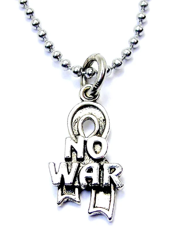 delicate necklaces for women -No War For Ukraine Ball Chain Necklace