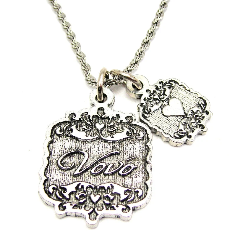 trendy necklaces for women -Vovo Victorian Scroll With Victorian Accent Heart 20" Chain Necklace