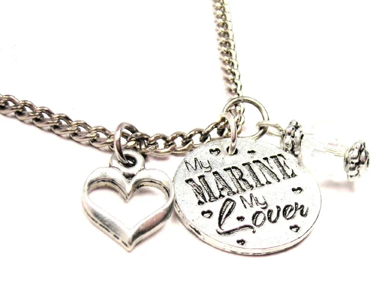 elegant necklaces for women -My Marine My Lover Necklace with Small Heart