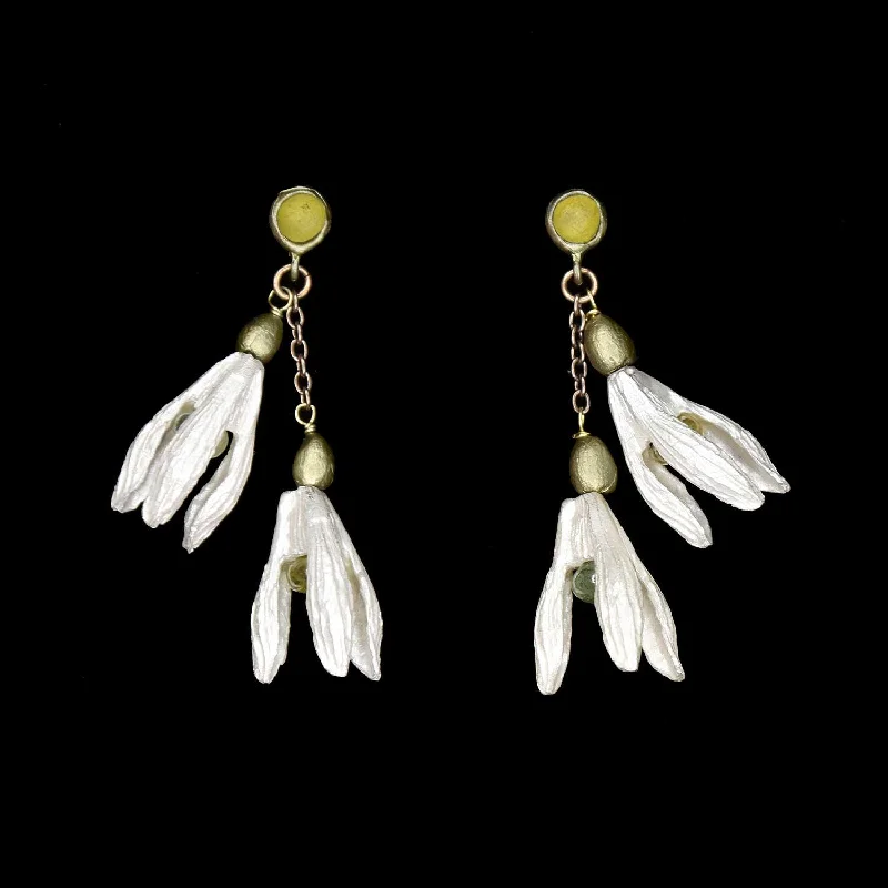 gemstone earrings for women -Snowdrops Earrings - Dangle Post