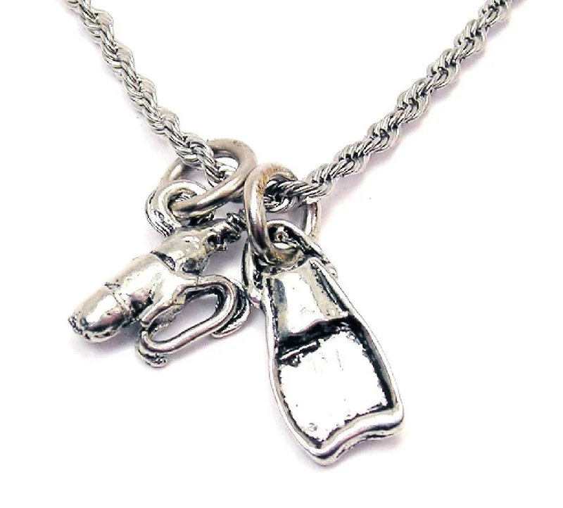 vintage pendant necklaces -Scuba Gear Charm Necklace