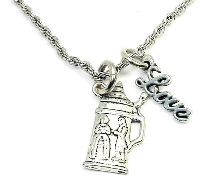 simple necklaces for women -Collectible Stein 20" Rope Necklace With Love