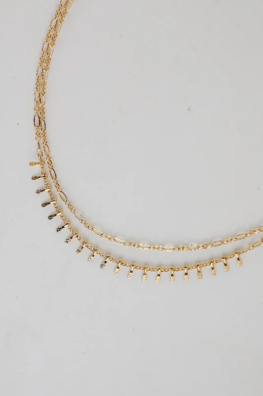 simple chain necklaces for women -Kaia Gold Layered Chain Necklace