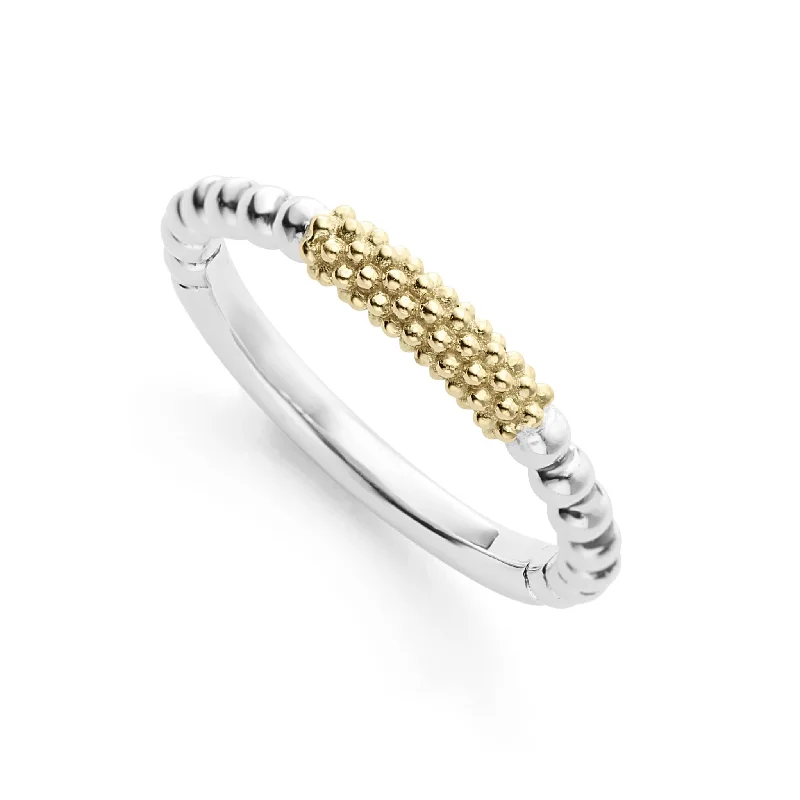 adjustable rings for women -Caviar Icon Two-Tone Caviar Stacking Ring