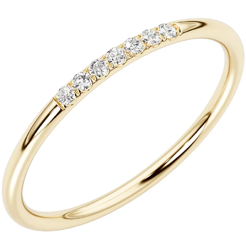 eternity rings with diamonds -14k Gold Plated Sterling Silver Lab Diamond 1/20 ct Stacking Ring Band