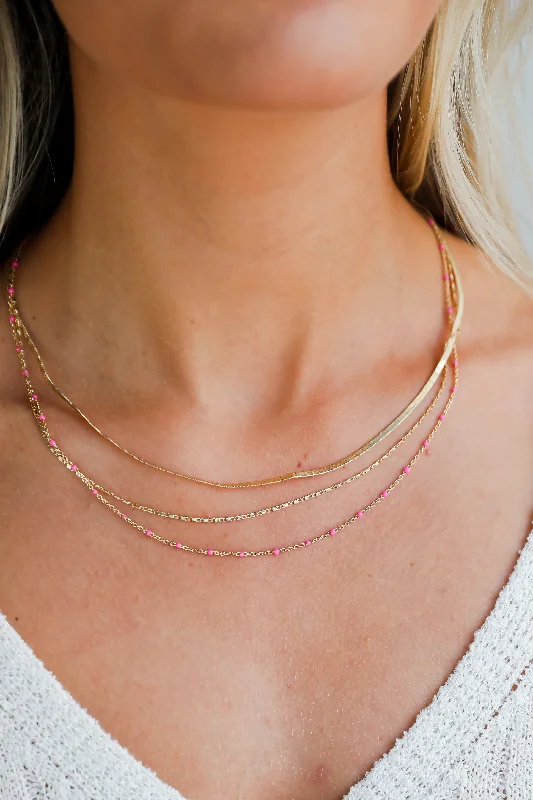 rose gold choker necklaces -Tori Gold Layered Chain Necklace