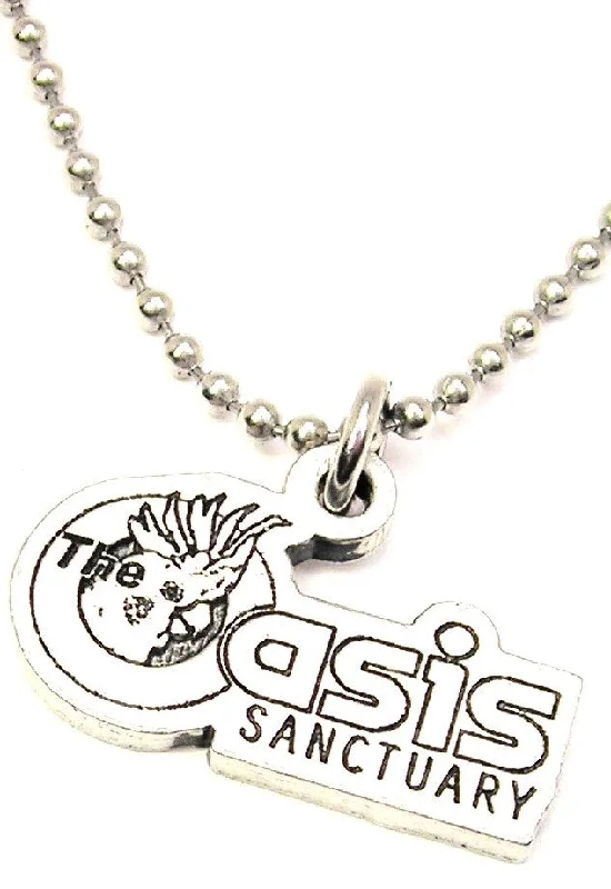 silver bar necklaces for women -Oasis Sanctuary ball chain Necklace