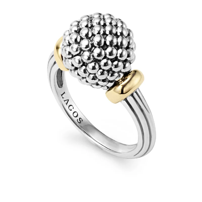 unique diamond rings for women -Signature Caviar Two-Tone Caviar Ball Ring