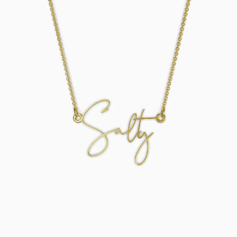 gold heart-shaped necklaces -Salty Intention Necklace