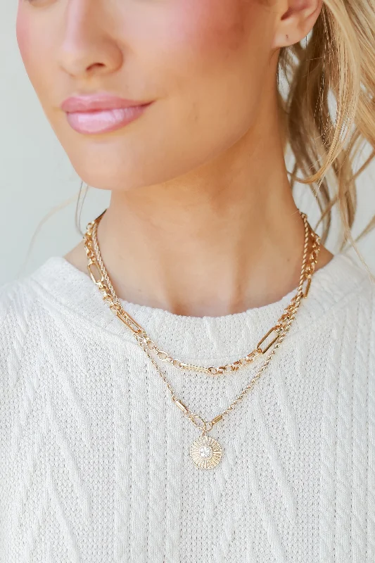 pearl necklaces for women -Danielle Gold Layered Necklace