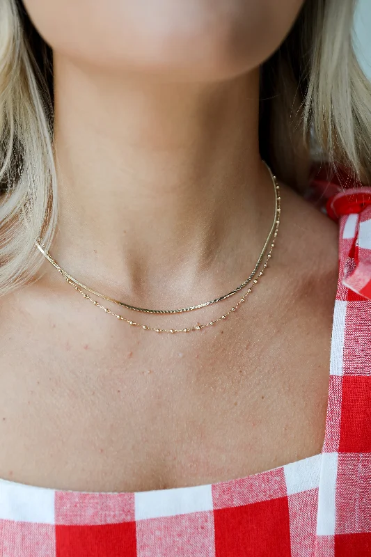 custom pendant necklaces for women -Hazel Gold Layered Chain Necklace