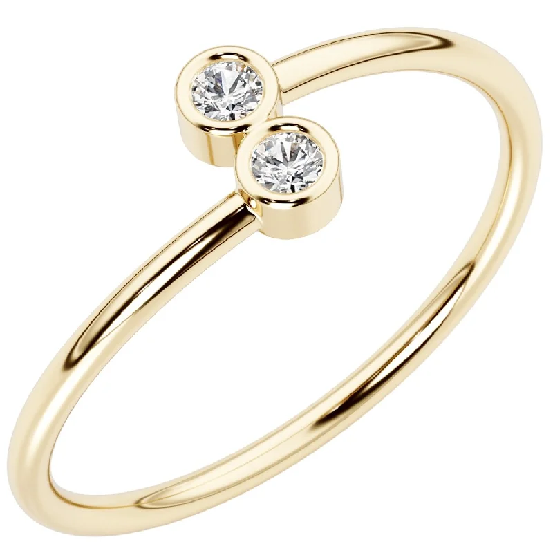 adjustable rings for women -14k Gold Plated Sterling Silver Lab Diamond 1/20 ct Stacking Ring Band