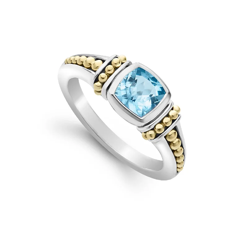 diamond cluster rings for women -Rittenhouse Swiss Blue Topaz Ring