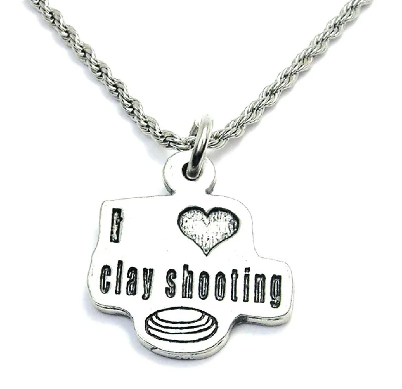 luxury wedding necklaces for women -I Love Clay Shooting Single Charm Necklace