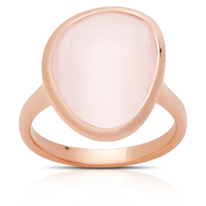 pearl rings for women -Samantha Stone Rose Gold Over Sterling Silver Simulated Pink Cat's Eye Ring