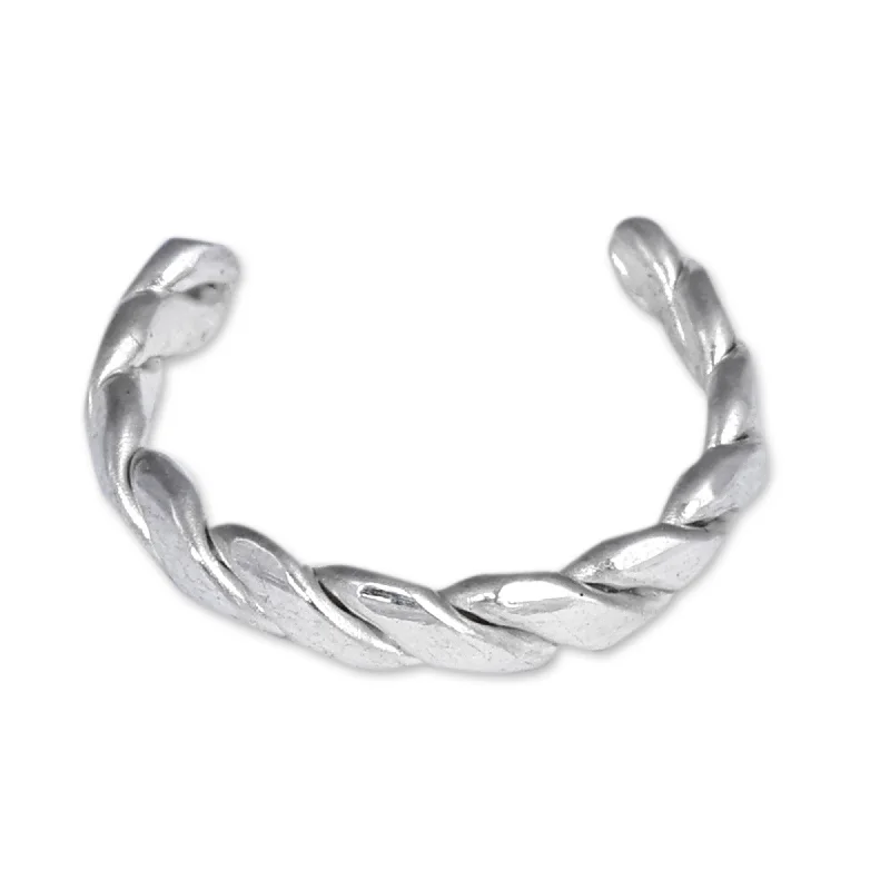 spiral bangles for women -Novica Handmade One Blessing Sterling Silver Ear Cuff