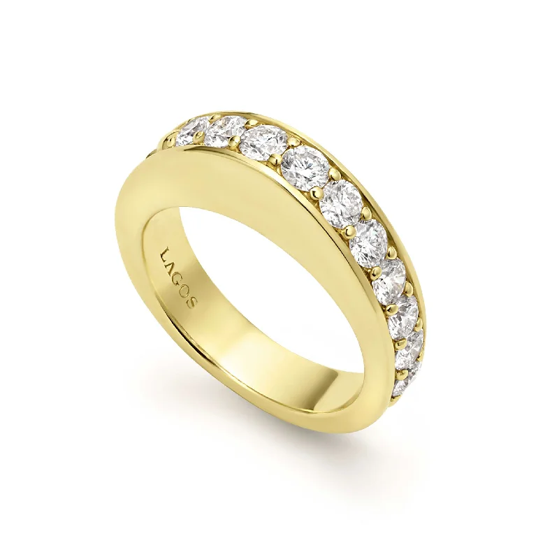 sapphire engagement rings -Studio 18K Gold and Diamond Stacking Ring