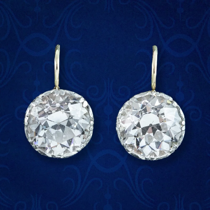 crystal stud earrings for women -Georgian Style Paste Solitaire Earrings Silver 18ct Gold