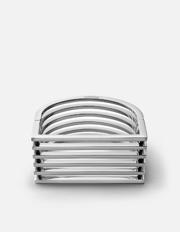 sterling silver bangles -Triad Cuff, Silver