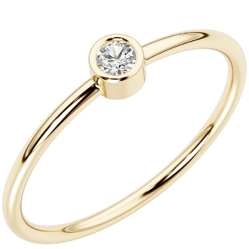 multi-stone rings for women -14k Gold Plated Sterling Silver Lab Diamond 1/20 ct Stacking Ring Band