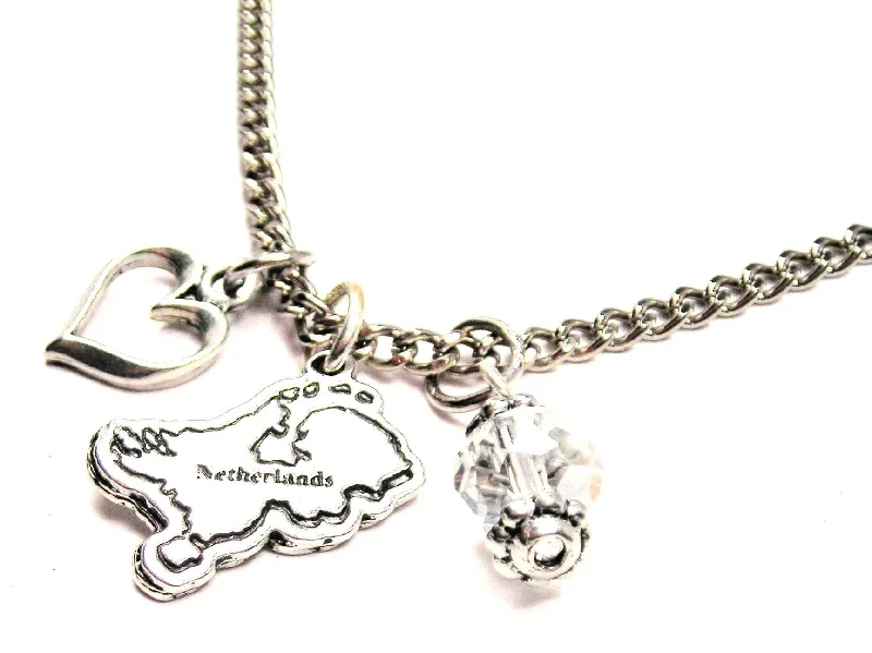 statement necklaces for women -Netherlands Necklace with Small Heart