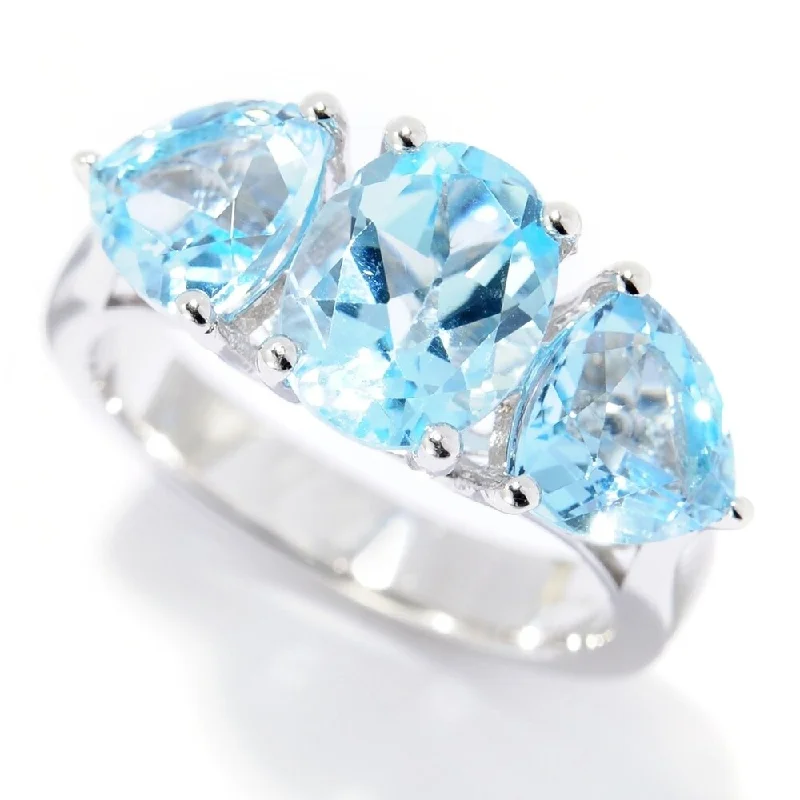 oval rings for women -925 Sterling Silver Sky Blue Topaz Ring