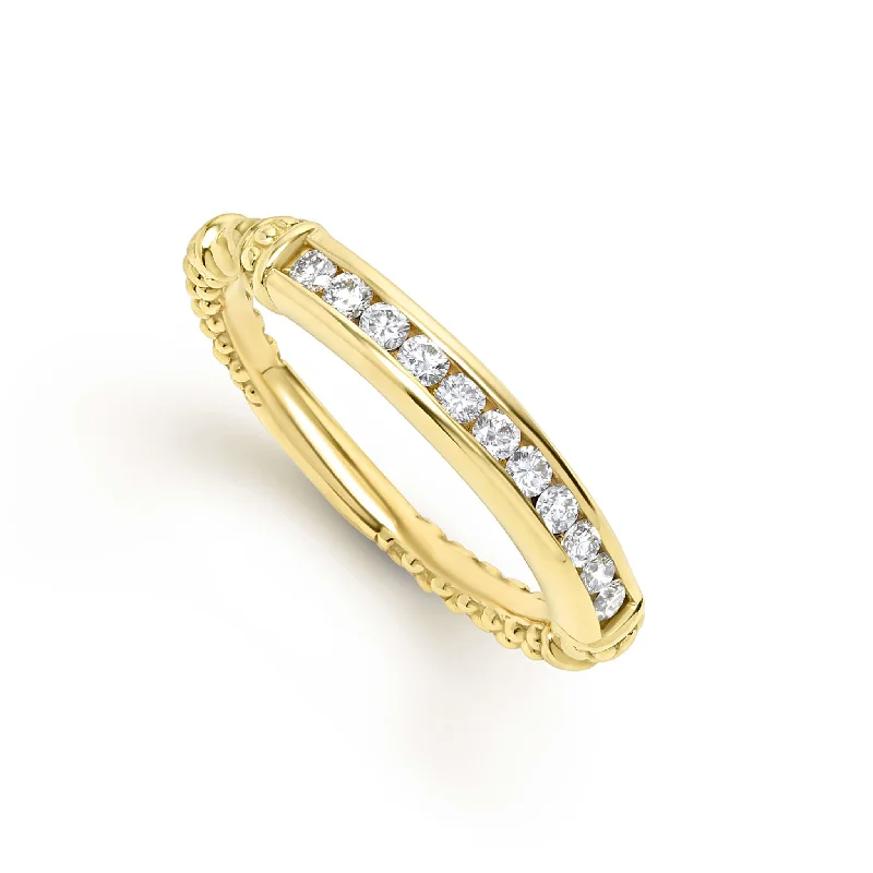 promise rings with birthstones -Studio 18K Gold Diamond Stacking Ring