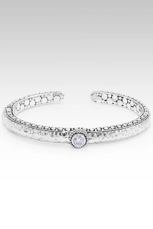 stylish leather bracelets -Display Of Faith Cuff™ in Moissanite