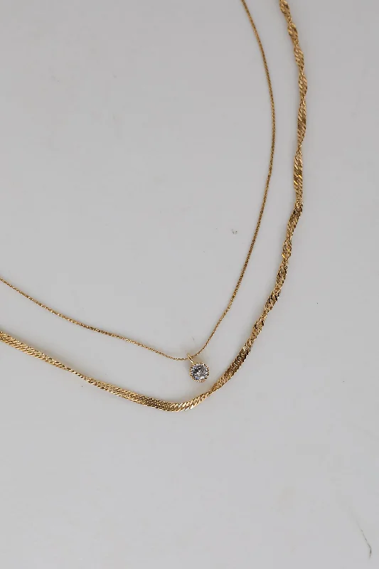 diamond necklaces for women -Lola Gold Layered Chain Necklace