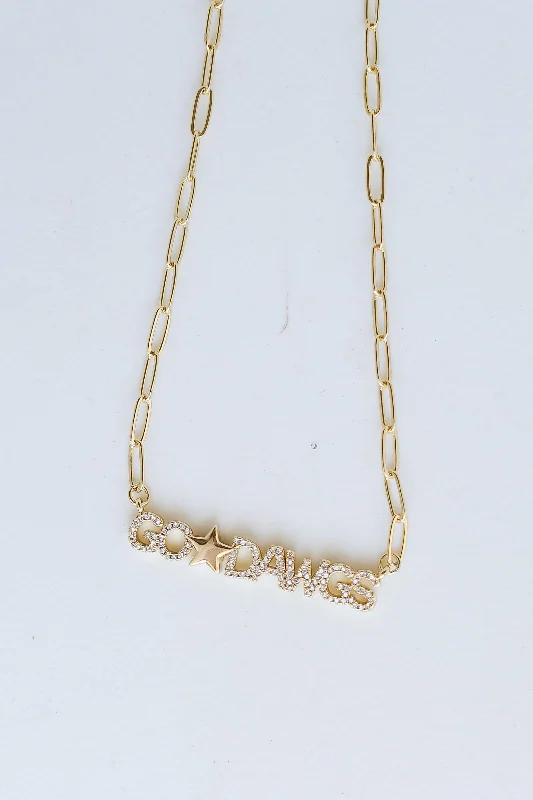 birthstone necklaces for women -Gold Go Dawgs Necklace