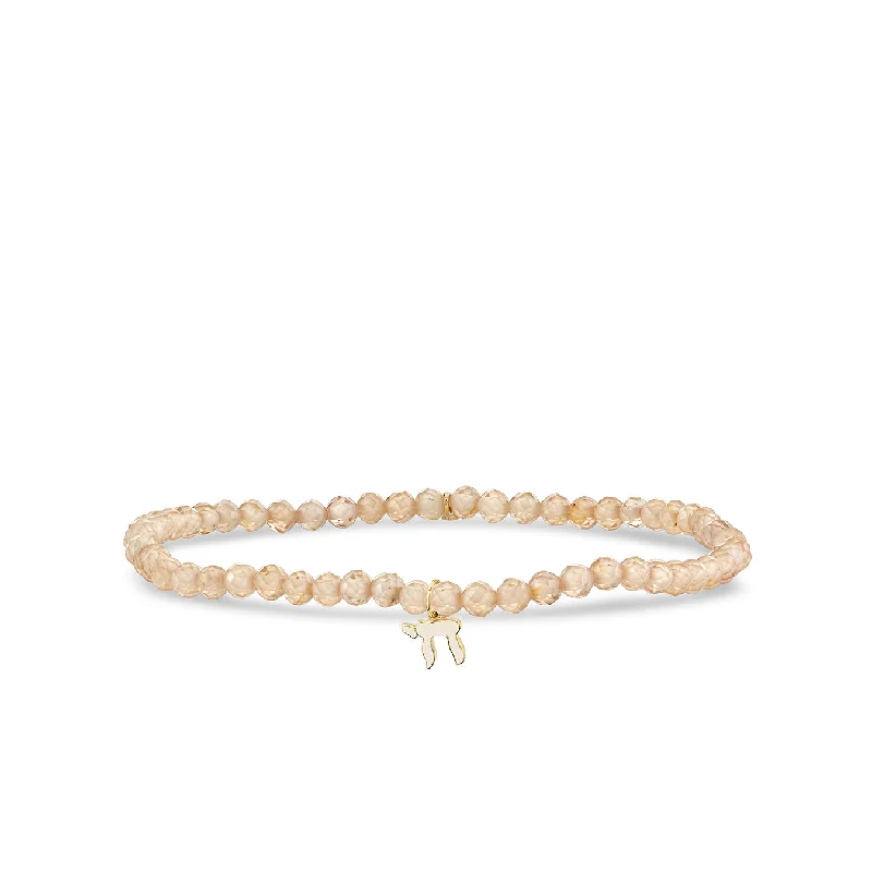 elegant tennis bangles -Gold & Enamel Tiny Chai on Beige Zircon